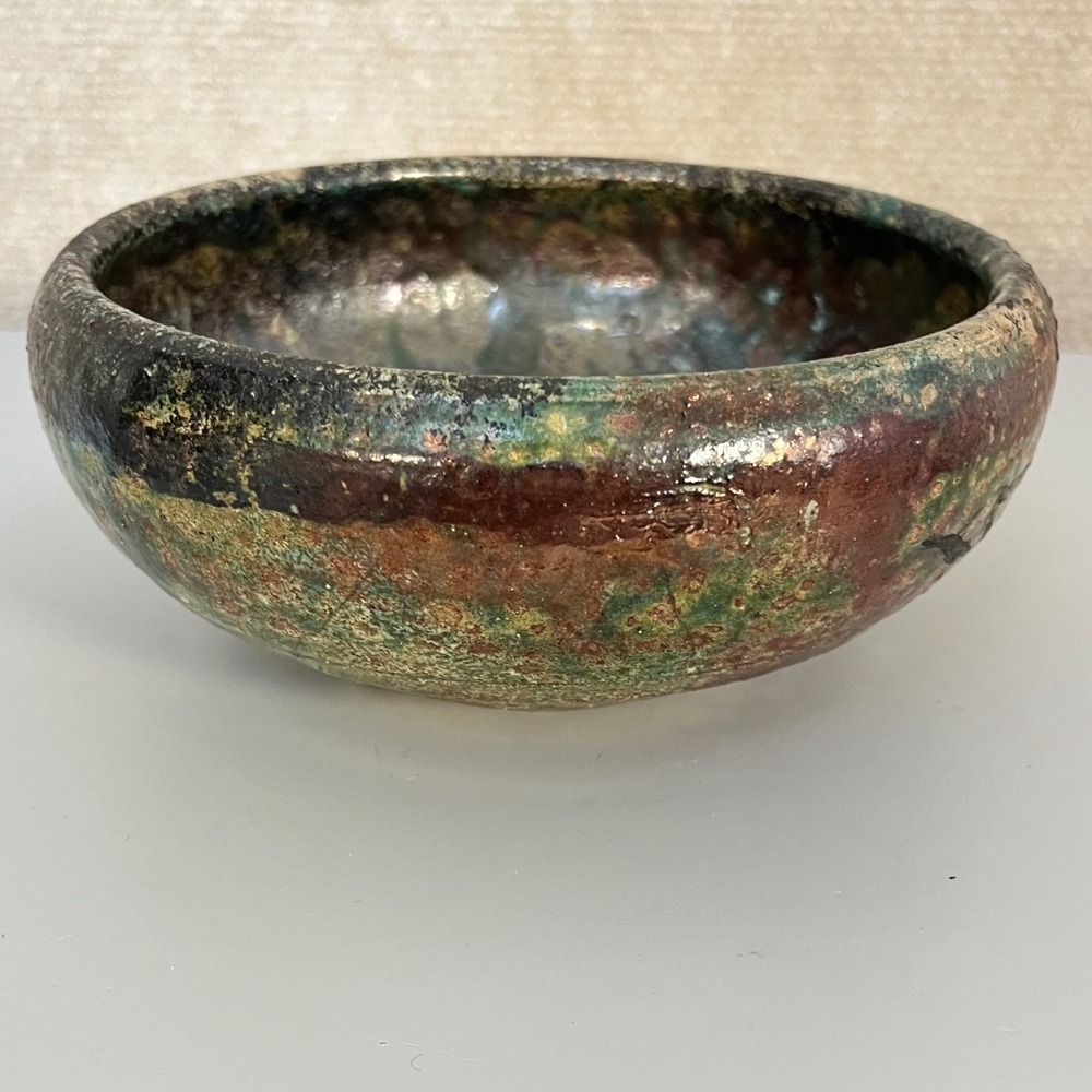 Vintage Raku Glazed Pottery Bowl Planter Home‎ Table Decor  6"
